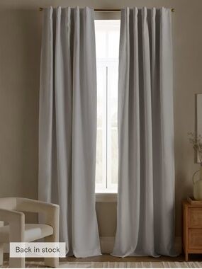 Quince Cream Linen blackout curtain panel